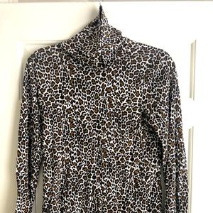 J Crew leopard print tissue turtleneck